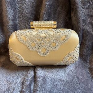 Gold & Rhinestones Badgley Mischka Clutch